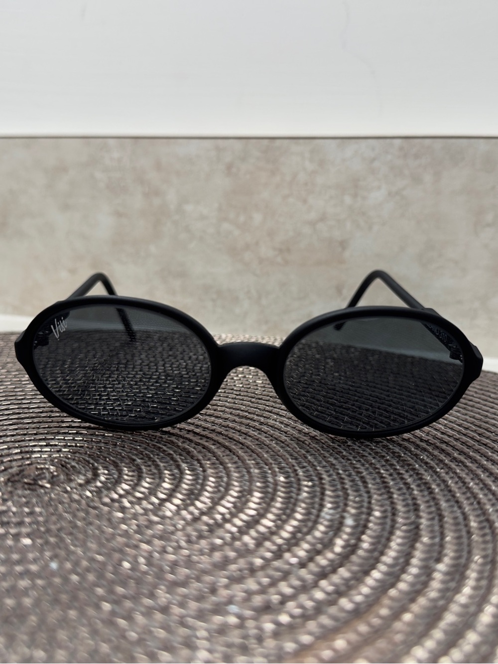 Black Oval Polarized Sunglasses